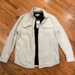 RAINFOREST Men's Cream Button-Front Shacket Jacket